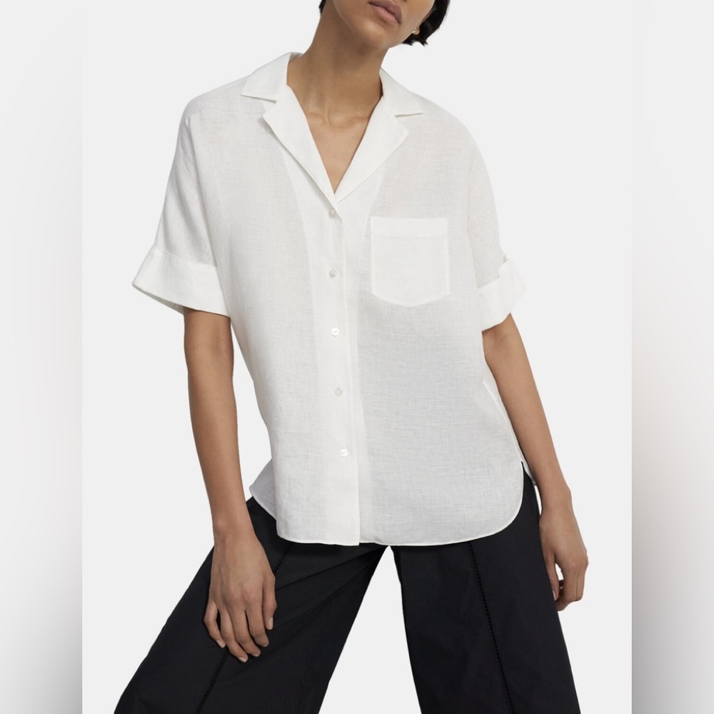Theory short-sleeve button-up shirt.